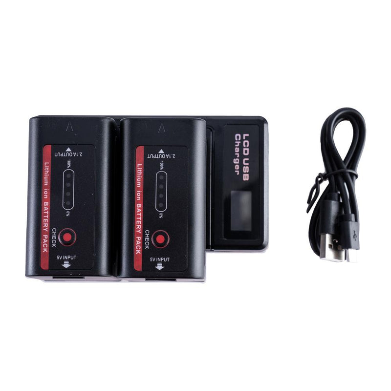 2x Indipro NP-F980 6600mAh Li-Ion Batteries & Indipro NP-F Series Dual Battery Charger Kit Indipro Tools 