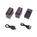 2x NP-F980 6600mAh Li-Ion Batteries & Single Charger & Cables Kit Indipro Tools 