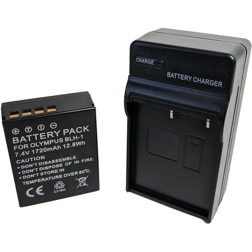 Bescor BLH1 Battery and Charger Kit for Select Olympus Cameras