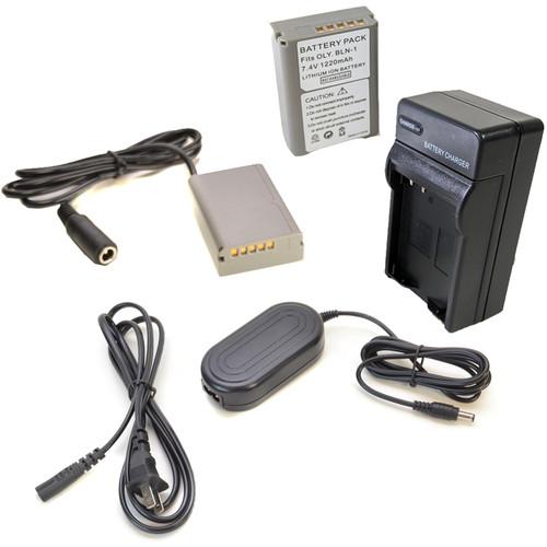 Bescor BLN1 Battery, Charger, Coupler & AC Adapter Kit for Select Olympus Cameras