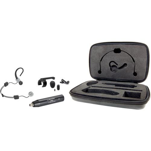 Audio-Technica BP893x MicroSet Omnidirectional Condenser Headworn Mic - Detachable Cable & AT8545 Power Module - Black