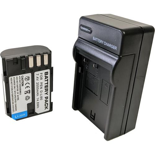 Bescor DLI90E Battery and Charger Kit for Select Pentax Cameras