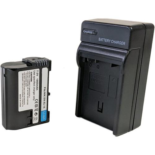 Bescor ENEL15 Battery & Charger Kit for Select Nikon Cameras