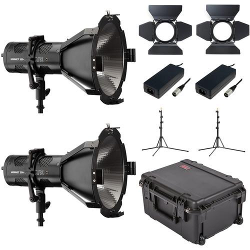 Hive Lighting HORNET 200-C Par Spot Omni-Color LED 2 Light Kit w/ 2 Stands and Case (Padded Dividers)