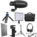 Saramonic Home Base Professional Plus Portable Video Conferencing Kit with LED Light and Backdrop