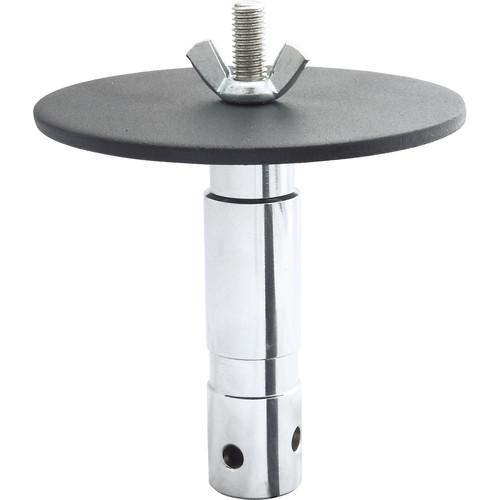 Kupo 28mm Steel Spigot with M10 Thread and Wing Nut and 4.7" Round Mounting Plate