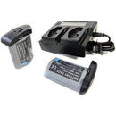 Bescor LPE19 2-Pack Battery & Dual Bay Charger Kit for Canon EOS-1D X Mark III DSLR Camera