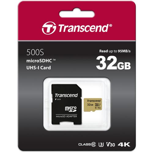 Transcend 32GB 500S UHS-I microSDHC Memory Card