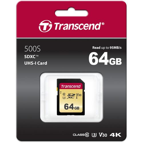 Transcend 64GB 500S UHS-I SDXC Memory Card