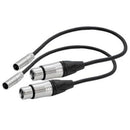 Kondor Blue Mini XLR Male to XLR Female 16" Audio Cable (2 Pack)  for BMD Pocket 6K 4K Camera - Black