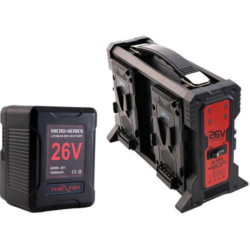 Micro-Series 26V 260Wh Lithium-Ion Battery and 26V Charger Kit (V-Mount) Indipro 