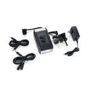 Porta-Pak Battery with D-Tap Output & Charger (8V/12V) (V-Lock Adapter Mount) & V-Mount Battery Clamp Bundle Indipro 