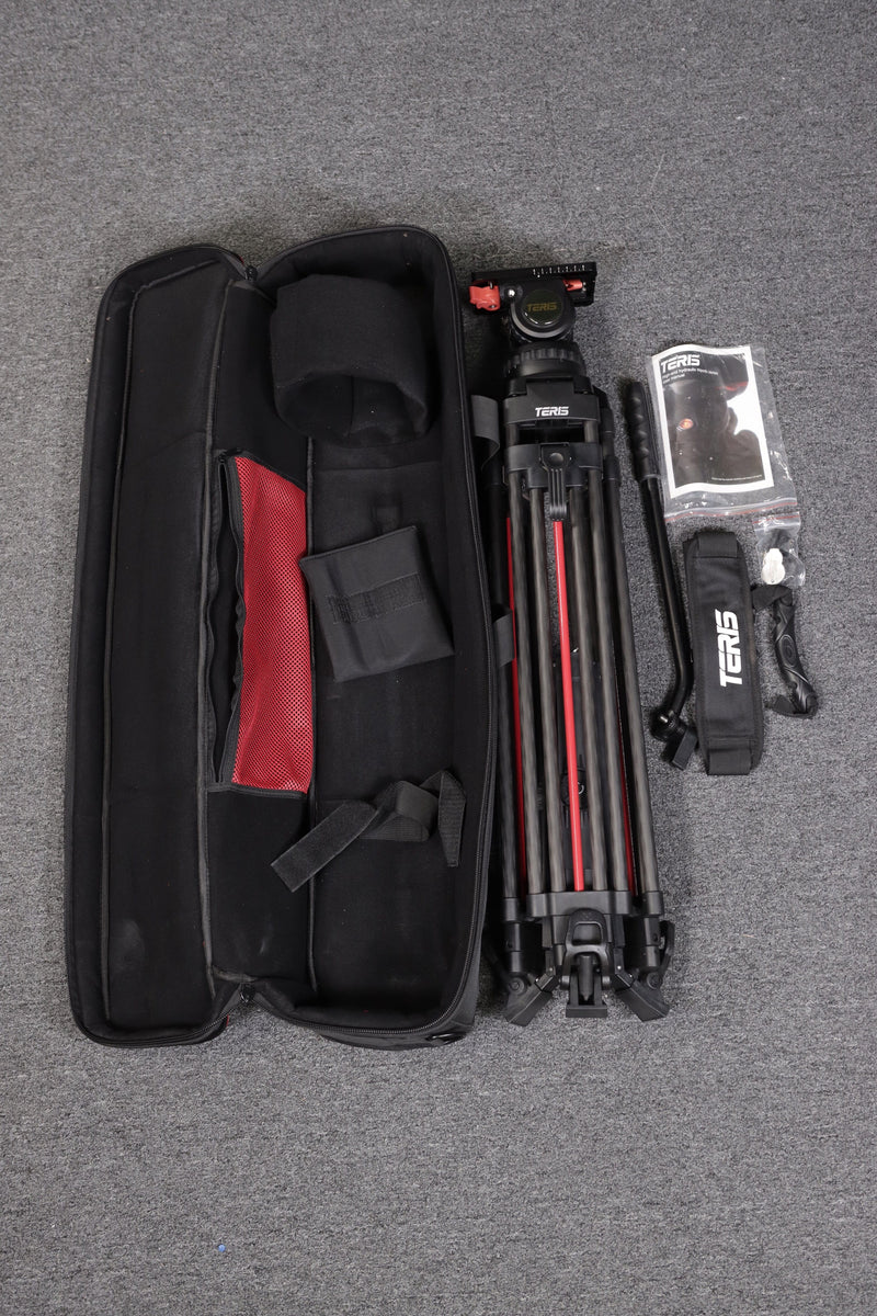 TERIS TS100CF Fluid Head and Tripod Kit with Soft Case Fluid Head & Tripod Kit TERIS 